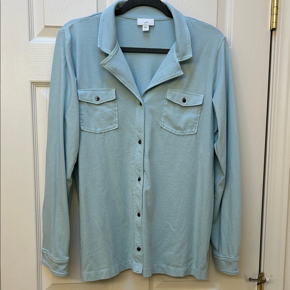 J. Jill Light Green Women's Casual Button-Down Shirt Size Large - Picture 2 of 7